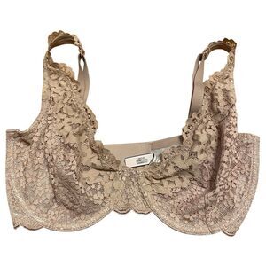 Victoria’s Secret Body By Victoria Unlined Demi Bra 34DDD Blush Lace Underwire